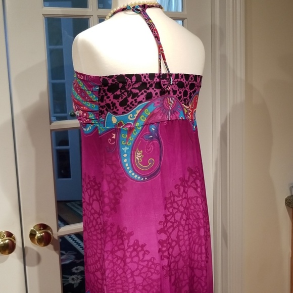 Glam Paisley Gathered Maxi Dress - Picture 3 of 7